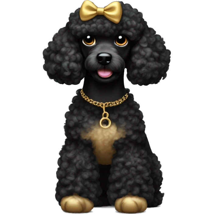 black and gold poodle emoji