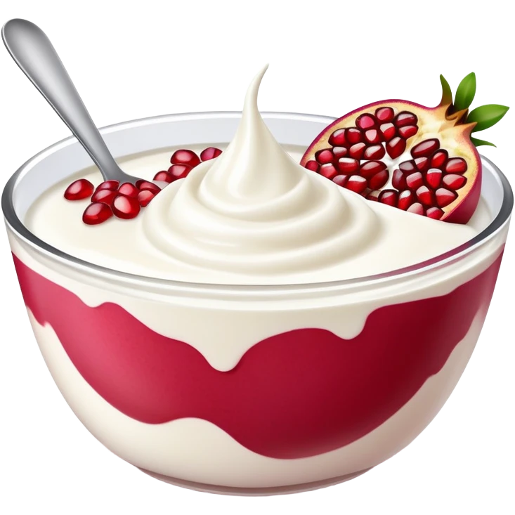 yogurt with pomegranate on top emoji