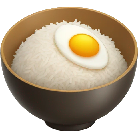 Rice and egg in a bowl emoji