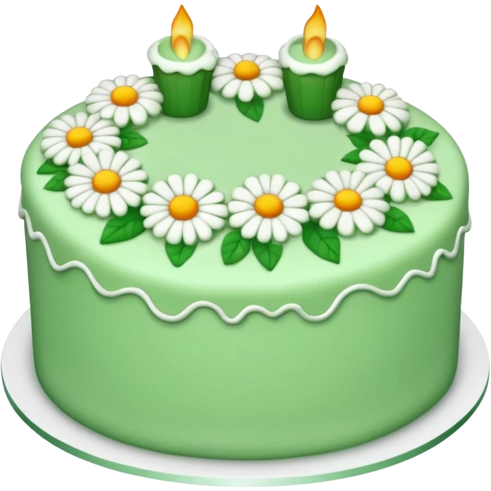 green cake, round emoji