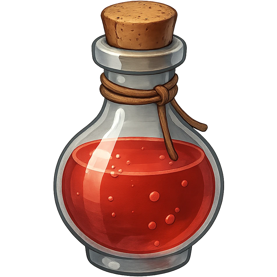 potion bottle, digital illustration, no background emoji