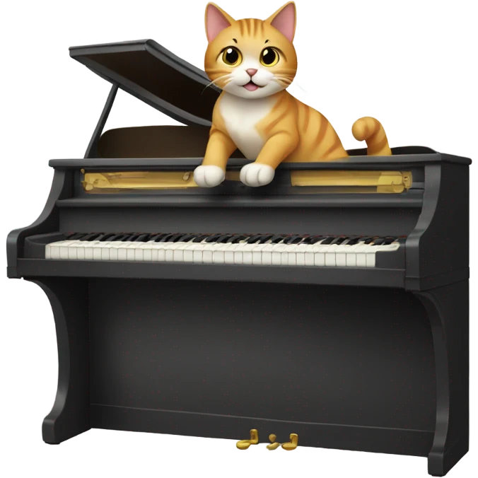 Cat playing piano  emoji
