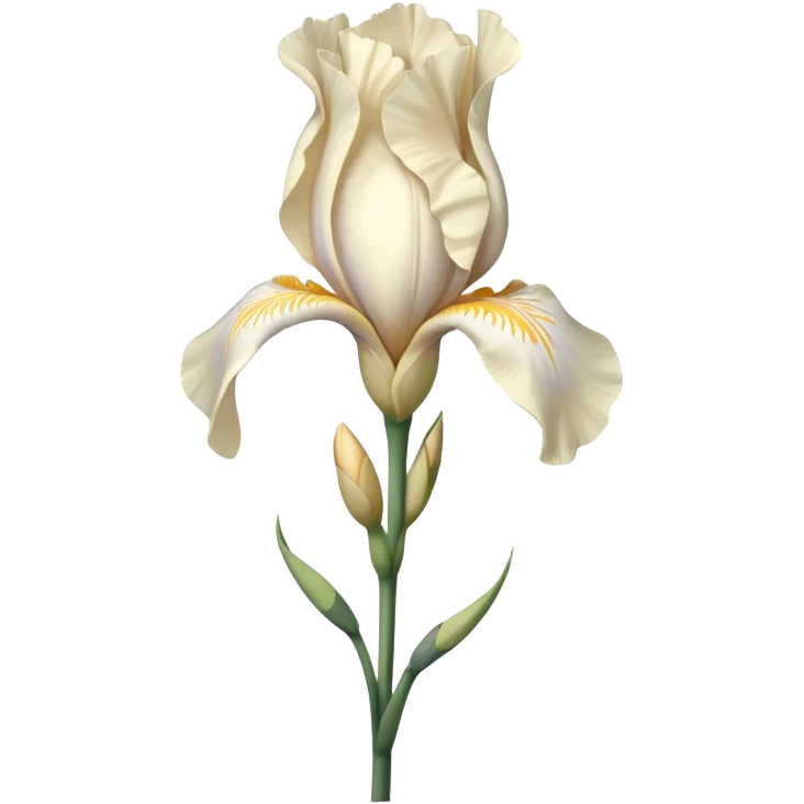 single Cream Iris, straight stem emoji