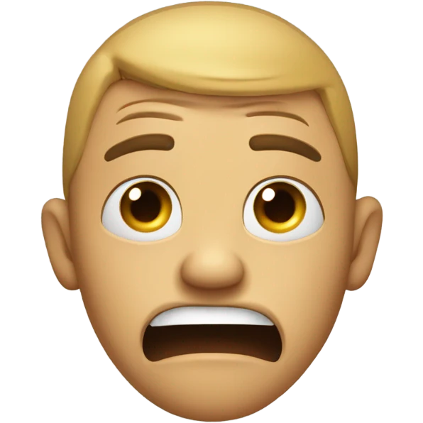 An classic emoji with a scared or nervous expression, arched eyes tilted inward, and hands gripping the face in a gesture of anxiety. A black background with dynamic effects adding depth, emphasizing the intense and captivating emotion emoji