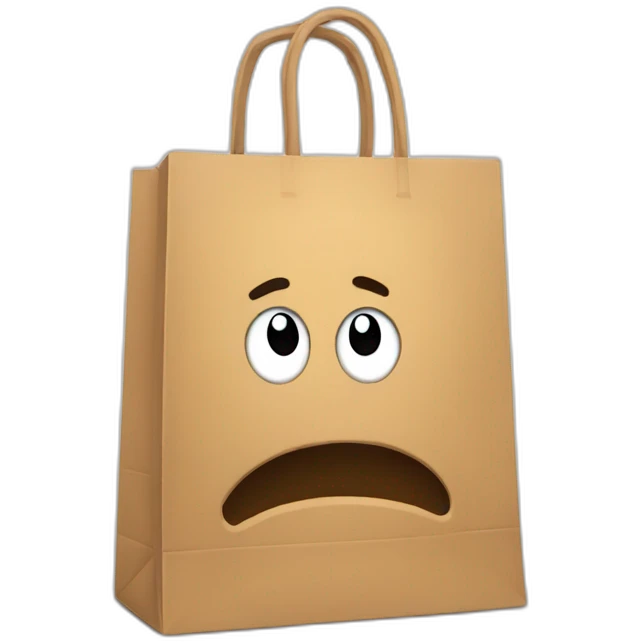 shopping bag sad emoji