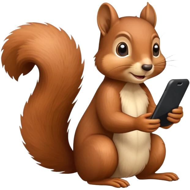 Squirrel scrolling on the phone emoji