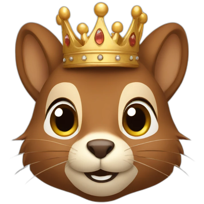 Brown haired squirrel with crown emoji