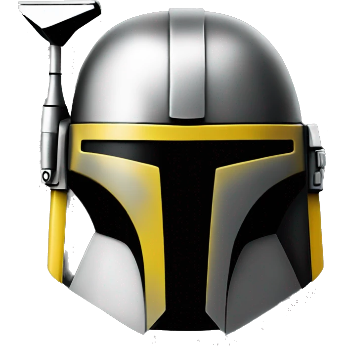 Mandalorian helmet black and yellow with antenna emoji
