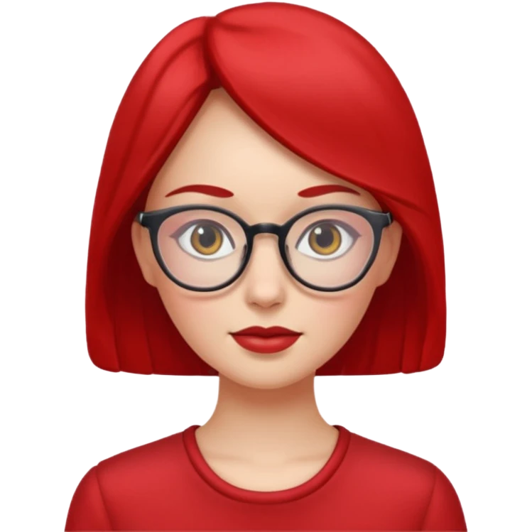 red clothed lady person with eyeglass emoji