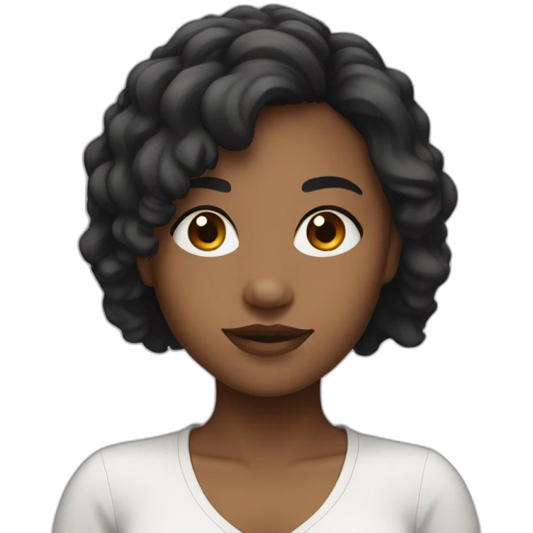 Mixed white and black girl with short hair emoji