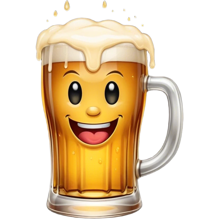 Evil beer laughing emoji