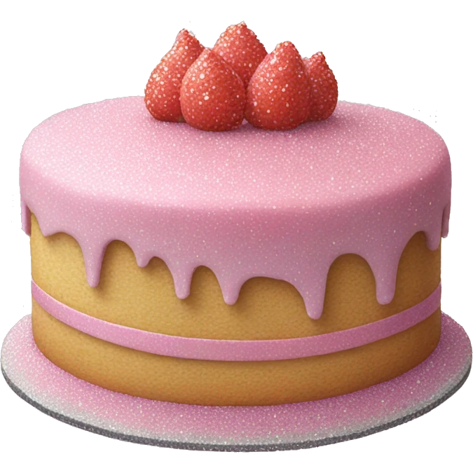 Realistic cake with glitter emoji