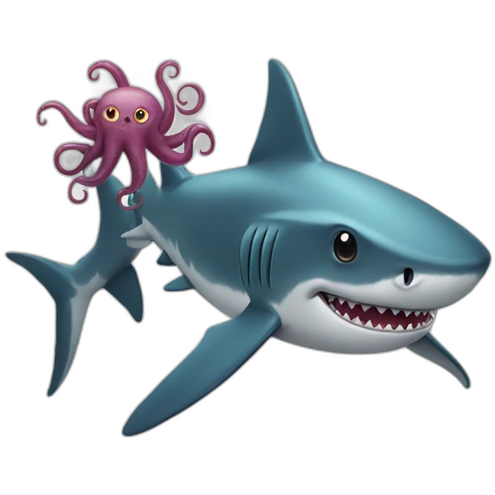 Shark with octopus emoji