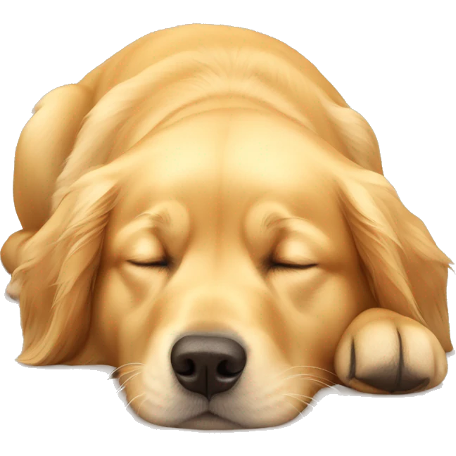 Golden retriever sleeping emoji