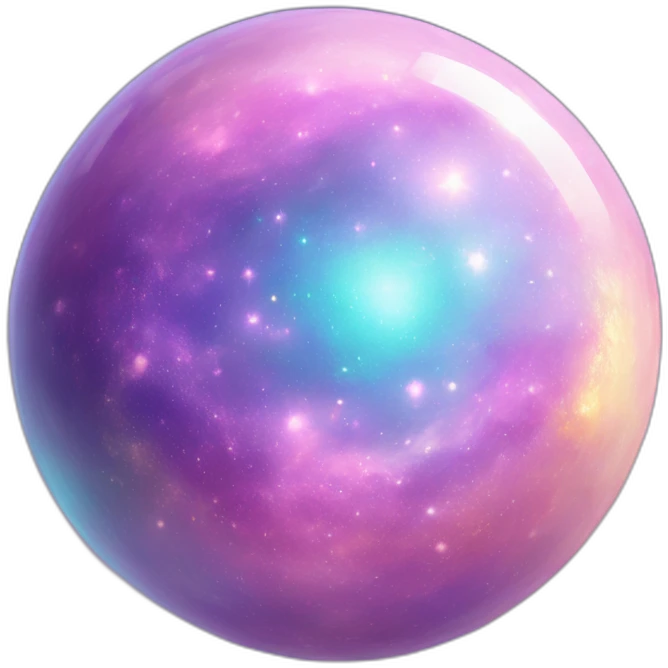 Pastel iridescent Sparkly Nebula galaxy orb emoji