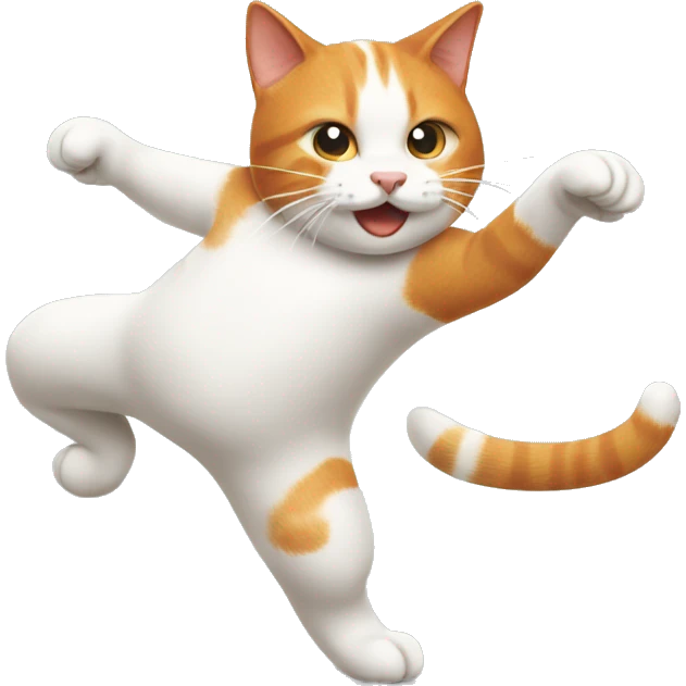 Ginger and white cat dancing  emoji