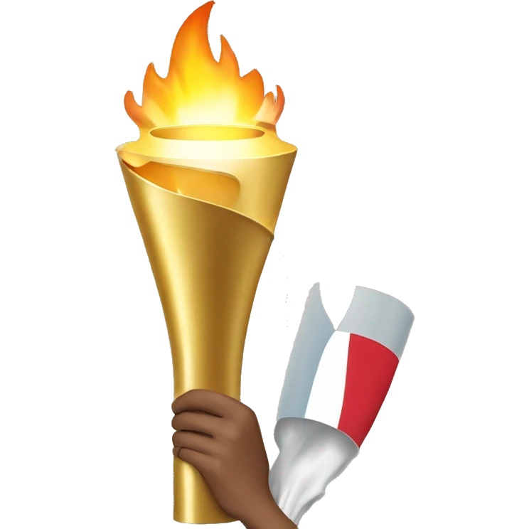 olympic torch with holded by an athelt emoji