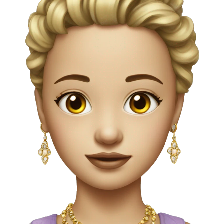 realistic portrait of girl with jewelry emoji