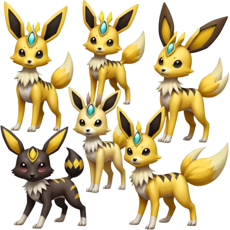 Meloetta-Renamon-Umbreon-Jolteon-Beedrill-Manectric-Palkia-Cresselia-fusion emoji