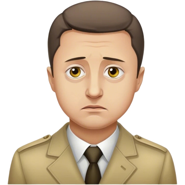 Photorealistic Vladimir Zelensky, sad emoji
