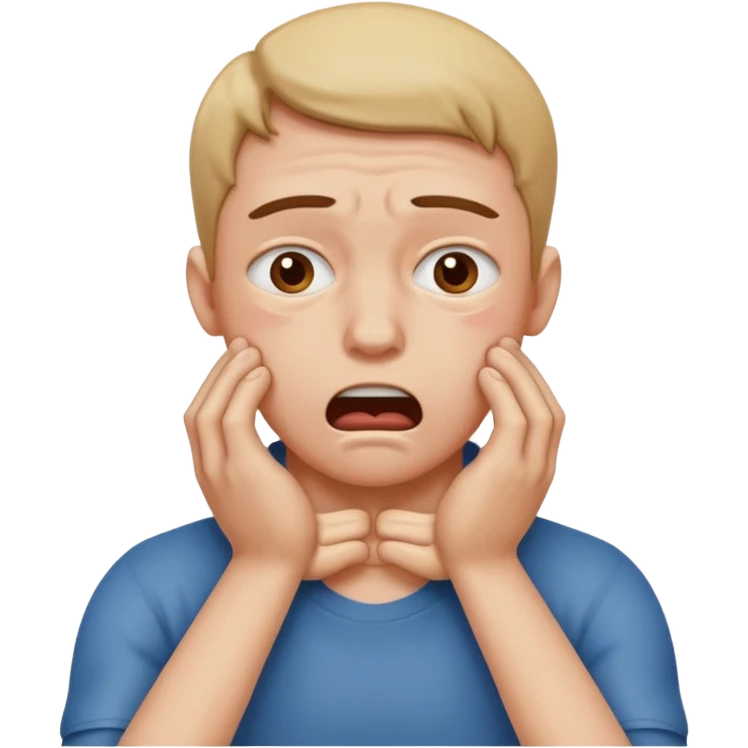 a person chocking themself with both hands  emoji