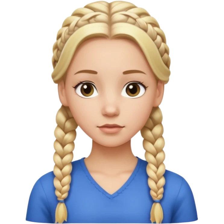 white girl, full braided blonde hair, side cornrows emoji