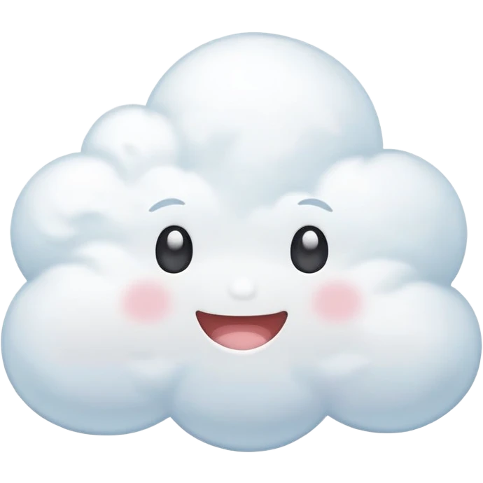 small kawaii cloud with a smiling face and soft colors emoji