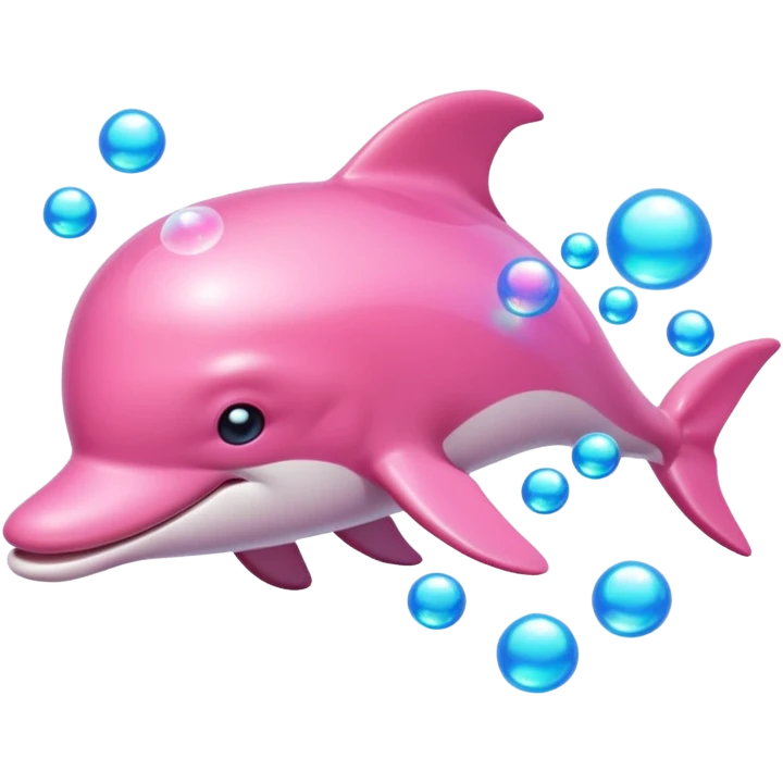 pink dolphin with bubbles emoji
