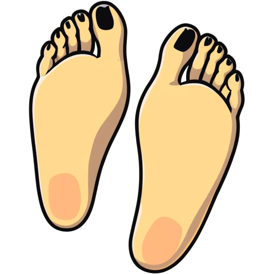 female foot with toes wide spread emoji