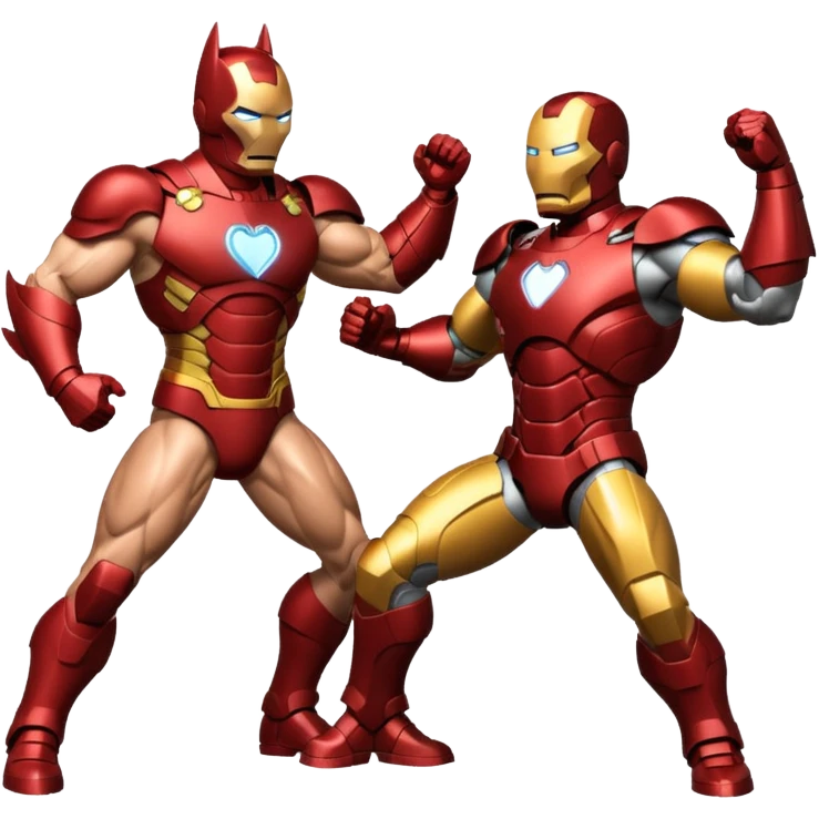 Make batman fighting iron man emoji