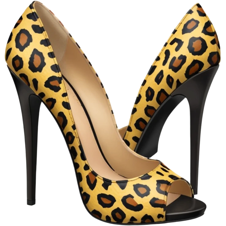 Animal print open toe high heel pumps emoji