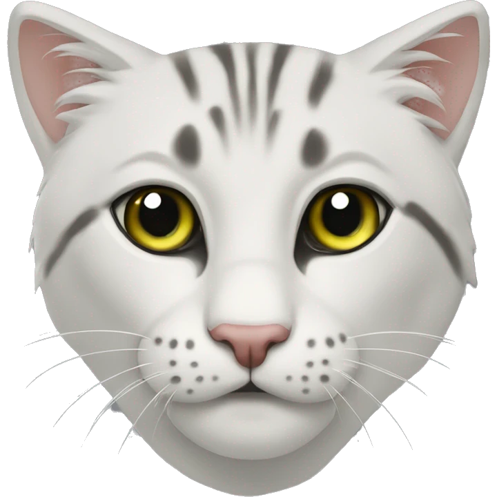 Белый кот с зелеными глазами emoji