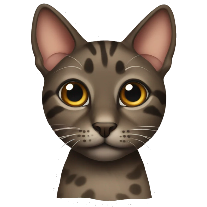 Brindle colored cat emoji