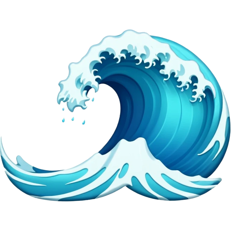 glitter blue wave emoji