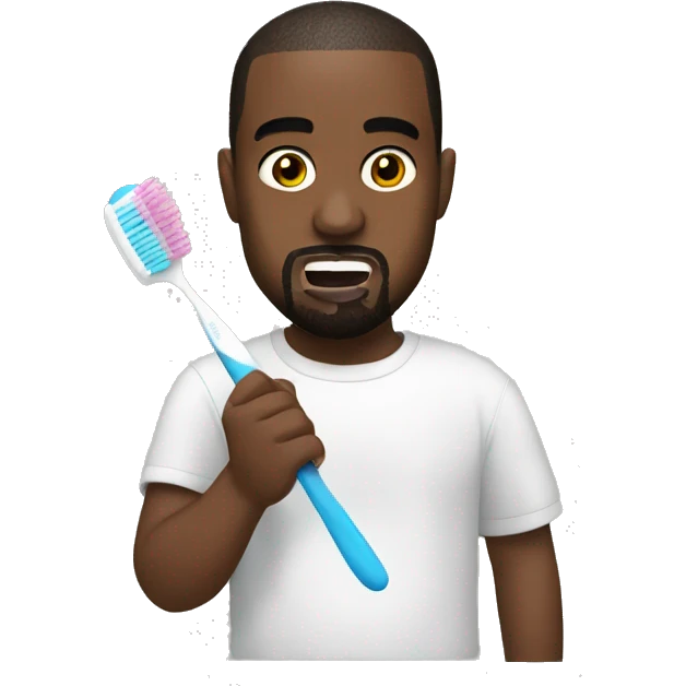 Kanye west holding a toothbrush emoji