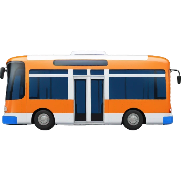 Blue orange white open air trolley bus side profile  emoji