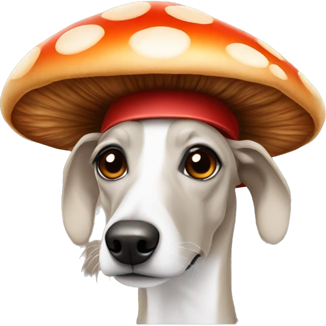 Mushroom with a greyhound hat emoji