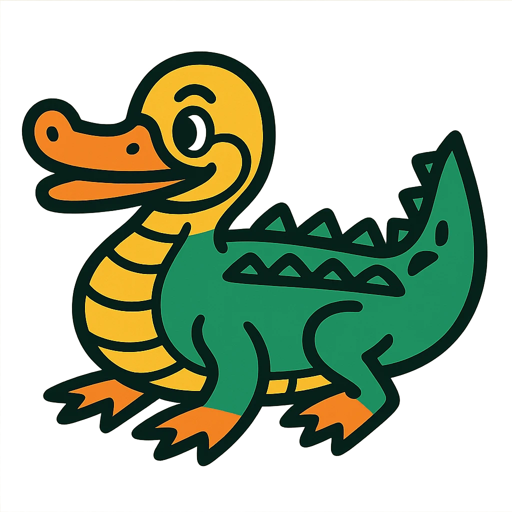 duck shaped like a crocodile emoji