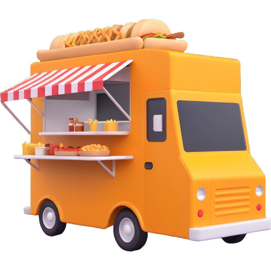 generate me a 3D shaorma food truck emoji