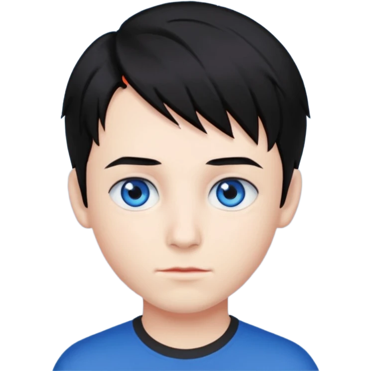 a boy with black hair and red streaks  emoji