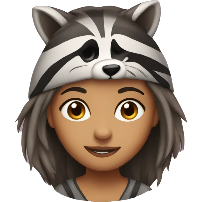 a girl like a racoon  emoji