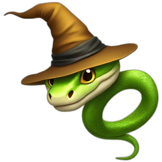 Snake with witch hat emoji