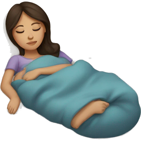 Brunette girl sleeping emoji