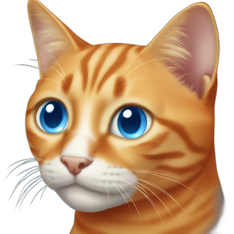 Orange cat with blue eyes emoji