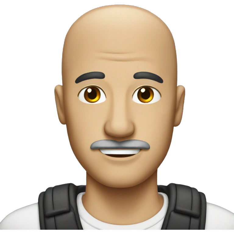 Guy bald head with mustache  emoji