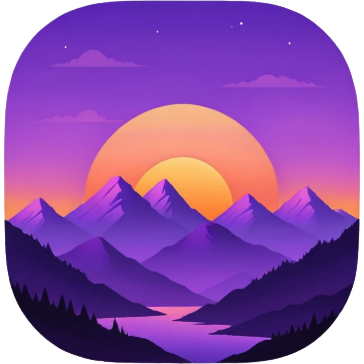 sunset behind mountains emoji