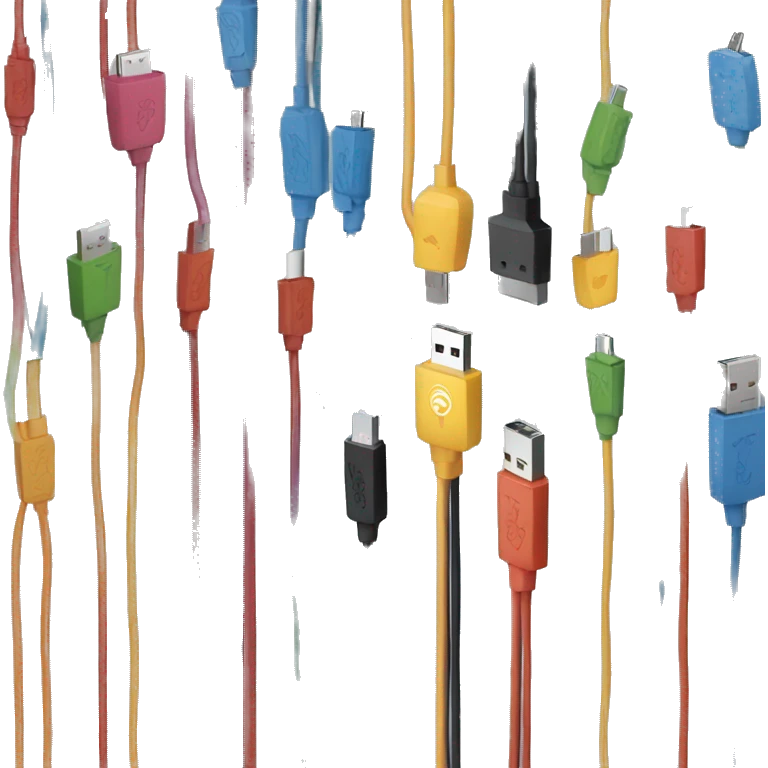 A lot of Unorganized usb cables emoji