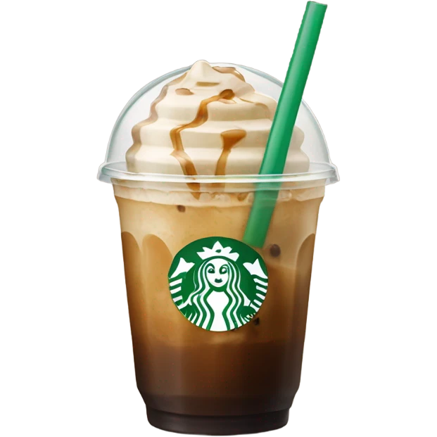 Starbuck ice coffee with ice cubes emoji