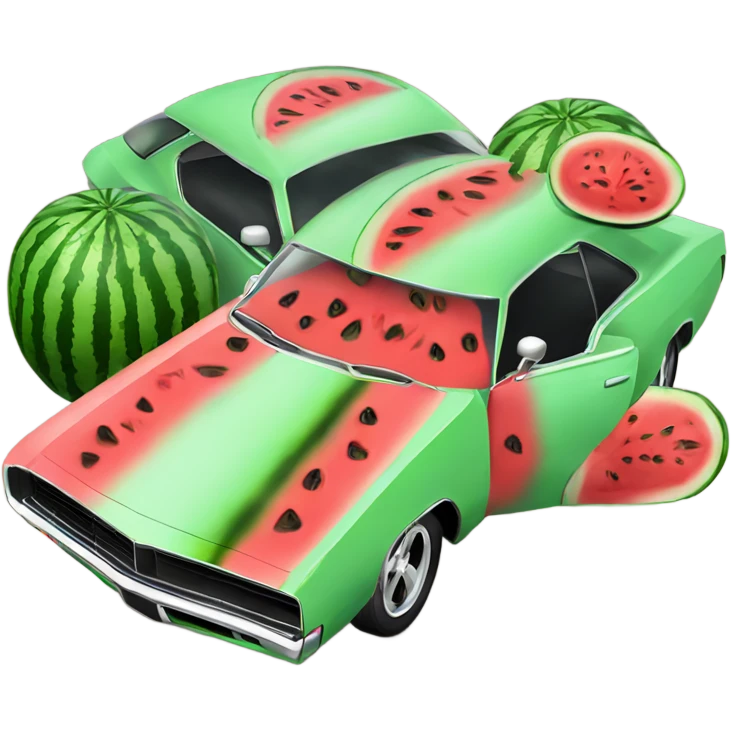 Watermelons Dodge Charger modern emoji