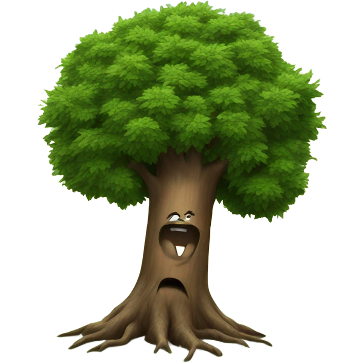Tree attacking tree emoji
